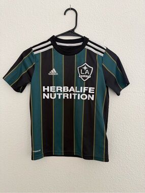adidas LA Galaxy Kids Jersey - Black, Dark Green & Gold